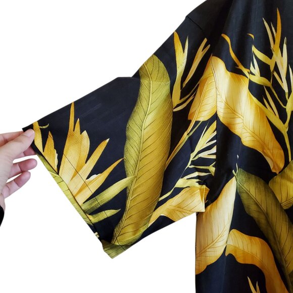 Tommy Bahama Black Leaf NWT XXL Silk Short Sleeve Shirt - Picture 5 of 13